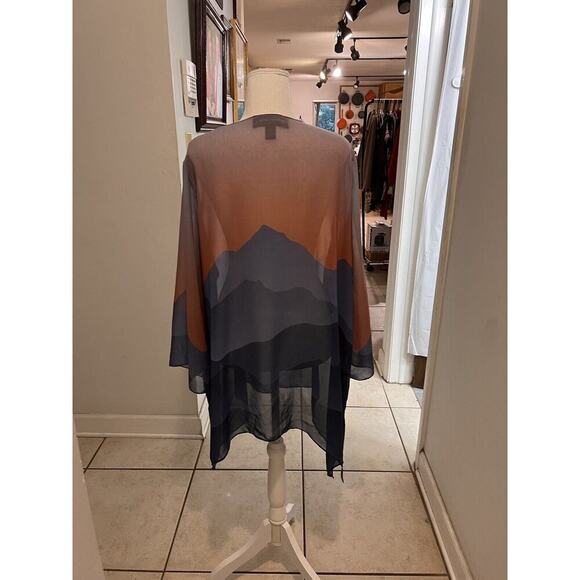 colleen lopez sunset mountain painting sharkbite hem topper size 1x - Picture 4 of 7